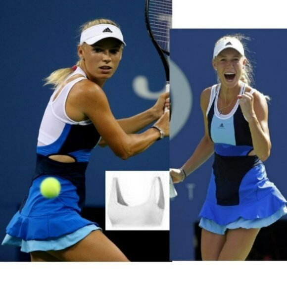 NWT Adidas Stella McCartney Tennis Dress & BRA blue white M Medium